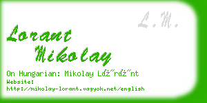 lorant mikolay business card